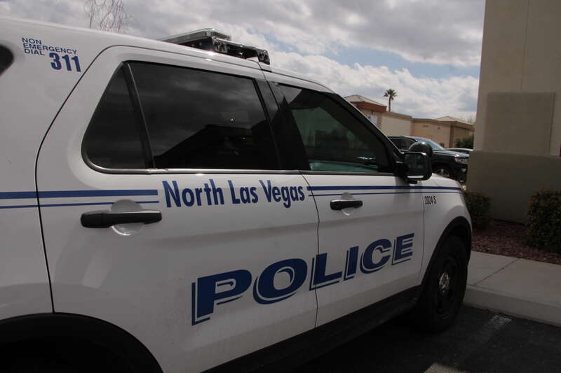 A 2019 Ford Police Interceptor Utility of the North Las Vegas Police Department parked in front of the North Las Vegas Police Officer's Association.