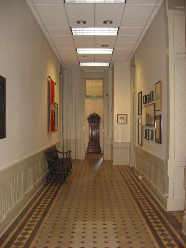 Interior of Owen Hall on the campus of Indiana University in Bloomington, Indiana, United States.  Built in 1884, it is part of The Old Crescent, a group of the oldest buildings on the university's campus that is listed on the National Register of