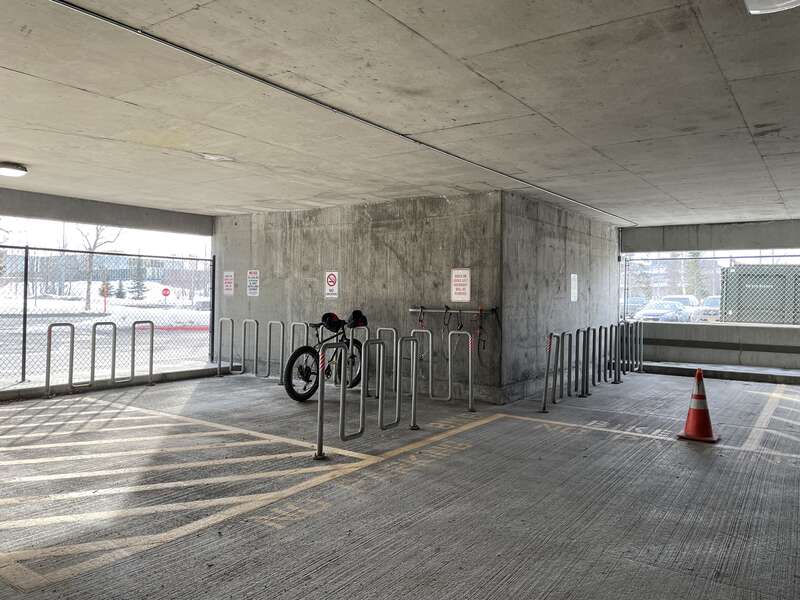 Parking garage bike parking