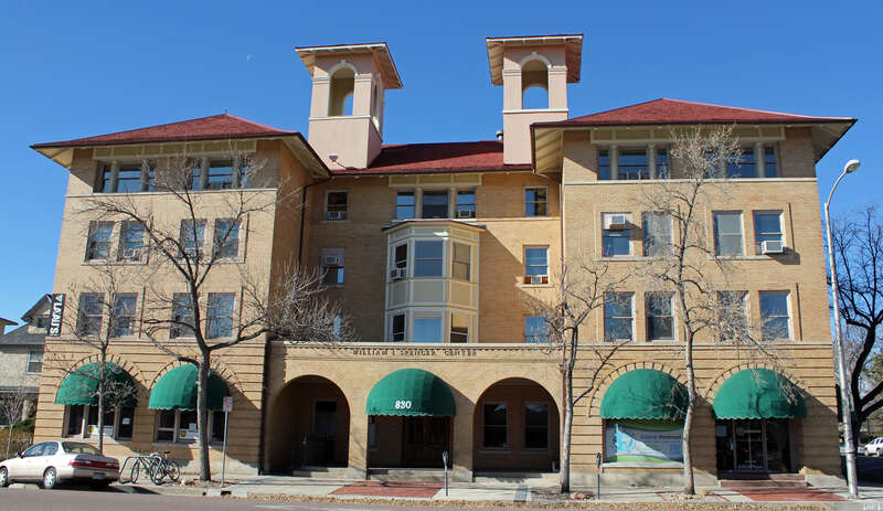The Plaza Hotel, located at 830 North Tejon Street in Colorado Springs, Colorado. The property is listed on the National Register of Historic Places.
