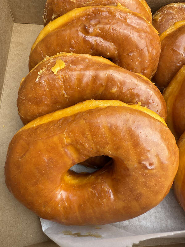 Glazed Round Rock Donuts.