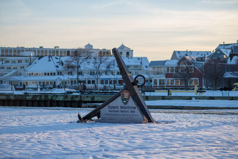 A sign from the National Park Service noting the historic site.
