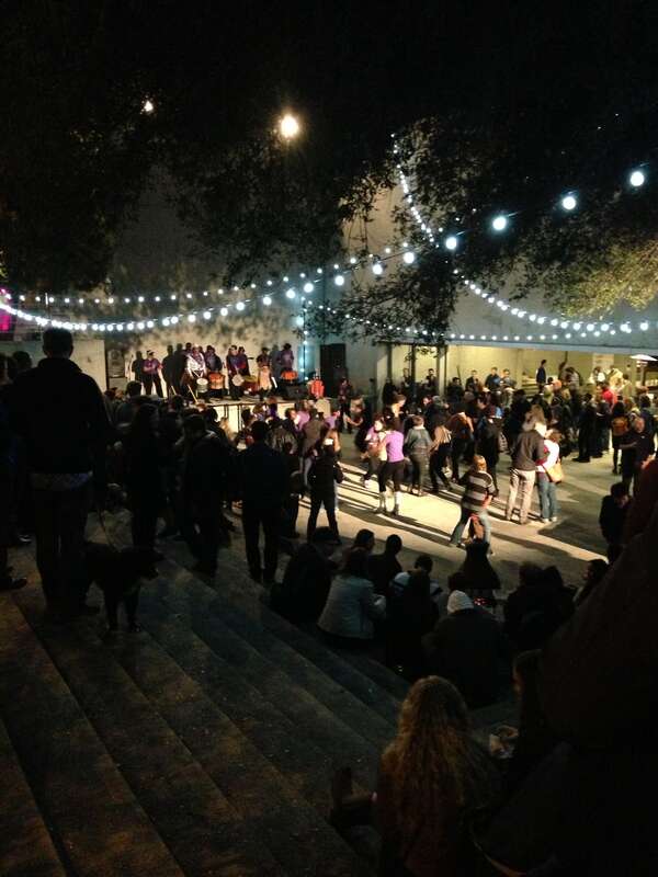 Off the Grid party with Samba band, at the Oakland Museum of California. Stumbled upon this on our way home!