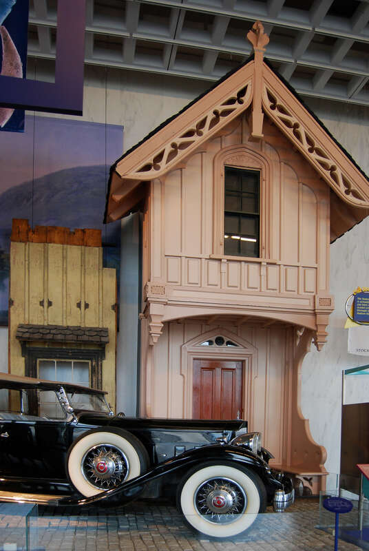 Facade of the cottage at Springside, originally located in Poughkeepsie, New York, United States, now residing in the New York State Museum in Albany