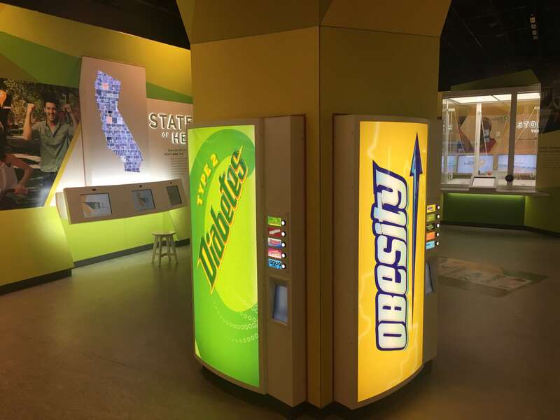Part of the &quot;Health Happens Here&quot; exhibit on the first floor of The California Museum.