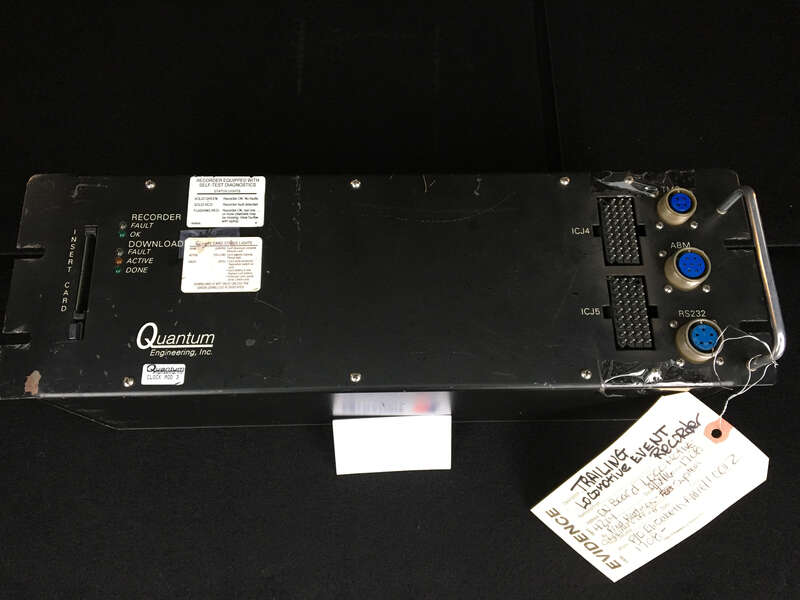 "Black box" from trailing locomotive #4214 after the 2016 Hoboken crash