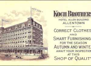 Koch Brothers Trade Card NE Corner Center Square Allentown PA