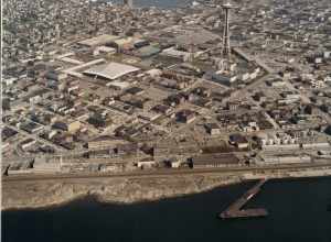 Aerial view of Seattle Center.