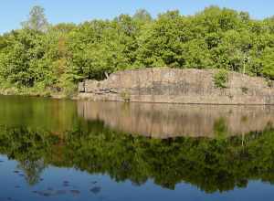 Barbour Pond in Garret Mountain Reservation, Woodland Park, New Jersey.