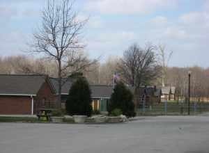 Barracks at Camp Edwin F. Glenn on the grounds of the former Fort Benjamin Harrison in Indianapolis, Indiana, United States.  Built to house Italian and German prisoners of war during World War II, the camp is listed on the National Register of