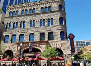 Boise City National Bank (1891) in Boise, Idaho, was designed by James King and remodeled by Tourtellotte &amp; Hummel. The building features sandstone from Table Rock.