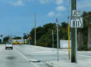 Martin Luther King Boulevard (CR 912) at Dixie Highway (FL 811) in Pompano Beach, Florida.