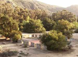 Foundations from old movie sets at Corriganville Regional Park located near the Santa Susana Pass connecting the Simi and San Fernando Valleys in southern California.