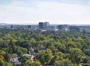 A view of downtown Boise, Idaho, from Camel's Back Park.
