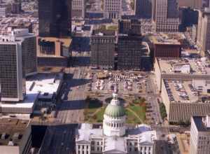 Downtown St. Louis from the Arch - (1981)
