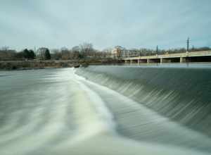 Elgin's Kimball Street bridge and dam