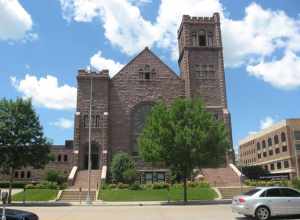 First Congregational Church in downtown Sioux Falls, South Dakota, USA.