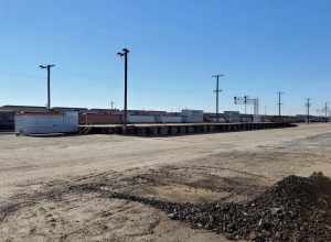 A former freight platform in Bakersfield in December 2021