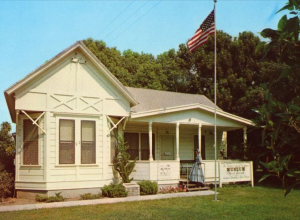 façade of the historical Sproul house in Norwalk, With.  House was built by founder of the city, Gilbert H. Sproul.  House was eventually given to the City and turned into a museum.