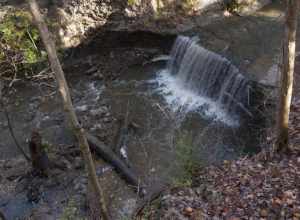 One of the Waterfalls at Indian Run Falls in Dublin, Ohio. Indian Run Falls comes from South Fork Indian Run creek before the confluence with North Fork Indian Run creek shortly it merges into the Scioto River. This is a unique place in Franklin