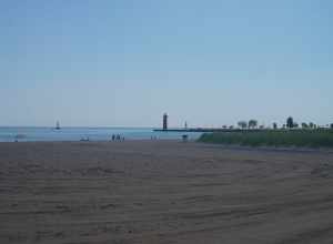 Simmons Island Beach in Kenosha, Wisconsin (United States).
