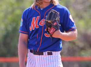 Noah Syndergaard with the New York Mets, February 28, 2016.