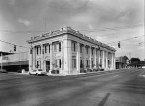 Western and southern sides of the North Little Rock City Hall, located at the junction of Third and Main Streets in North Little Rock, Arkansas, United States.  Built in 1914, it is listed on the National Register of Historic Places.