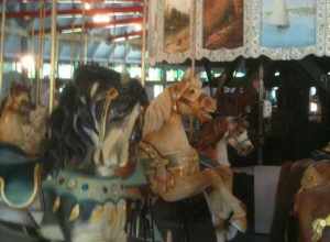 Some of the hand carved horses at the Looff Carousel in Slater Park, Pawtucket, RI