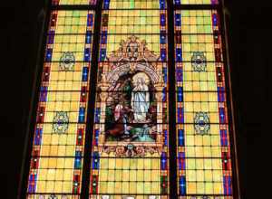 Stained Glass Window in Our Lady of Mt. Carmel Catholic Church, 976 Superior Boulevard, Wyandotte, Michigan