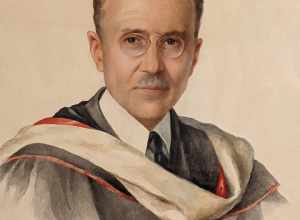 Watercolor version in 1975 by portrait artist Elizabeth Shoumatoff (Avinoff's sister).  Repainting of an original 1943 painting of Andrey Avinoff also by Shoumatoff from 1943. See page 13 of 'Andrey Avinoff: In Pursuit of Beauty' to view original.