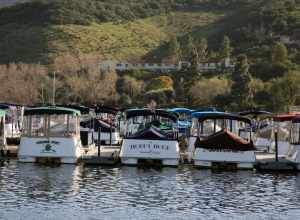 Electric powered boats on Westlake Lake in Westlake Village, CA