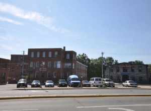 The former Woonsocket Rubber Company Mill, Main Street at Island Place, Woonsocket, Rhode Island.