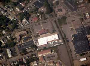 Aerial photograph of Bloom Bus Terminal and surrounding areas of Tuanton in September 2015