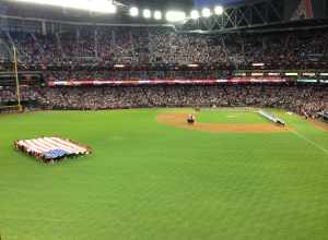 Opening Ceremonies during the 2013 Season Opening Day game at Chase Field between the Arizona Diamondbacks and the St Louis Cardinals.