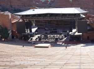 Red Rocks Amphitheatre is an open-air Amphitheatre built into a rock structure in the western United States, near Morrison, Colorado, ten miles (16 km) west of Denver