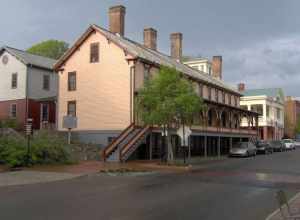 Chester Inn in Jonesborough, Tennessee, in the southeastern United States.  The inn was built in 1797 and operated until the 1930s.  The structure now part of the Jonesborough Historic District.