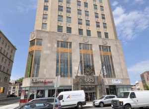 The former People's Bank and Trust Company Building, 633 Main Avenue, Passaic, NJ. Front facade.