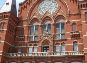 The entrance to Music Hall in Cincinnati, Ohio.