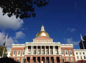 Front of Massachusetts State House in November 2016.