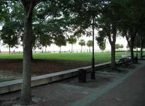 Lawn area of Charleston SC Waterfront Park.