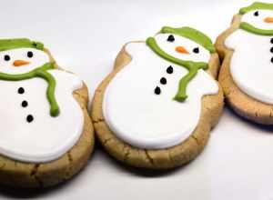 Emily at Church Street Coffee &amp; Books made these wonderful snowman shortbread cookies.  They are (were) delicious.