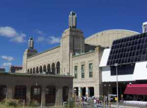 Boardwalk Hall, formerly known as the Atlantic City Convention Hall, Georgia and Mississippi Aves. and the Boardwalk Atlantic City