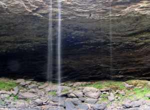 The waterfall is less impressive in the summer when it hasn't rained on Lookout Mountian for a month, but it is still impressive