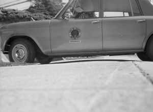 City of Seattle motor pool car, 1963; Seattle, Washington, U.S. Item 181265 gives the address as "NE corner 52nd &amp; Morgan", which would have to be 52nd Ave S &amp; S Morgan Street in the Seward Park neigborhood; the SE corner there is the