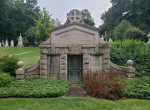 Robert C. Winthrop mausoleum in Mount Auburn Cemetery, Boston, Massachusetts.  Photo taken September 2021