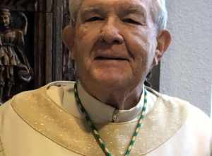 Bishop Emeritus James Griffin photographed in 2019 at St. Brigid of Kildare Church in Dublin, Ohio
