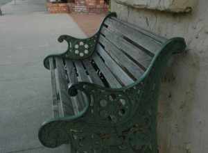 A bench, in Danville.