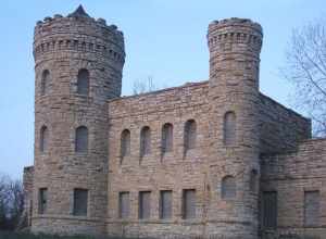 Front of the Jackson County Jail, located at 217 N. Main Street in Independence, Missouri, United States.  Along with a related marshal's house, it is listed on th National Register of Historic Places.