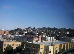 View of Queen Anne Hill in Seattle taken from the Mediterranean Inn at Queen Anne Ave. N and W Republican St.