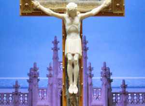 The crucifix in St. Brigid of Kildare Catholic Church in Midland, Michigan.